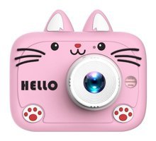 Mengtuo Sevimli Kedi Mini Full HD Kompakt Dijital Fotoğraf Makinesi Pembe