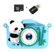 Tuomeng Sevimli Panda Mini Full HD Kompakt Dijital Fotoğraf Makinesi Mavi