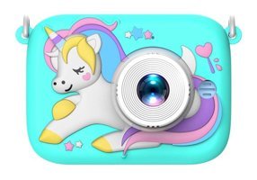 Vkemall Sevimli Unicorn Mini Full HD Kompakt Dijital Fotoğraf Makinesi Yeşil