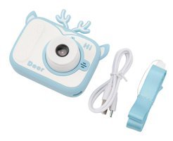 Haofy Sevimli Geyik Mini Full HD Kompakt Dijital Fotoğraf Makinesi Mavi