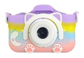 Tuomeng Sevimli Kedi Mini Full HD Kompakt Dijital Fotoğraf Makinesi Mor