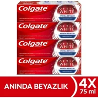 Colgate Optic White Anında Beyazlık Naneli Organik Florürlü Diş Macunu 4x75 ml