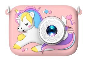 Vkemall 20 MP Sevimli Unicorn Mini Full HD Kompakt Dijital Fotoğraf Makinesi Pembe