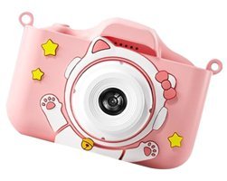 Rodrigo Uzay Sevimli Kedi Mini Full HD Kompakt Dijital Fotoğraf Makinesi Pembe