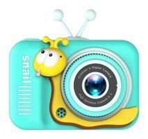 Tuomeng Sevimli Solucan Mini Full HD Kompakt Dijital Fotoğraf Makinesi Yeşil