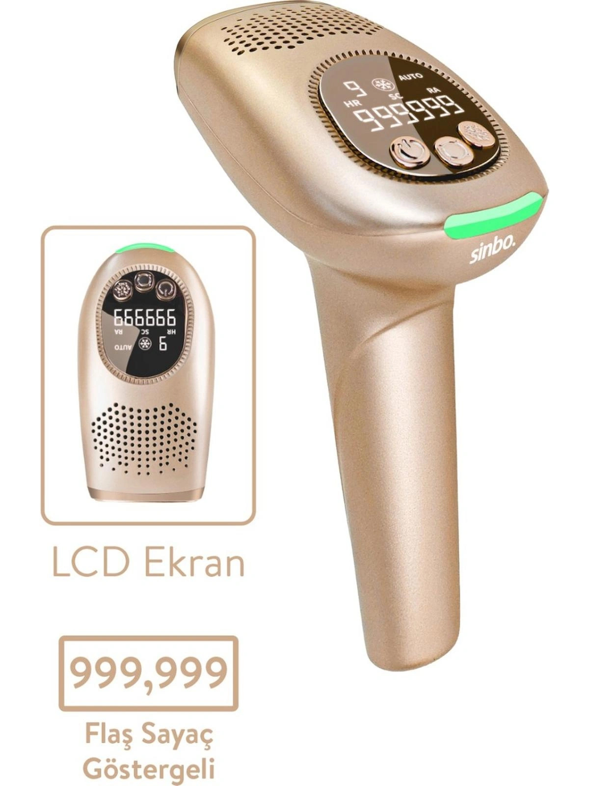 Sinbo SEL - 6044 999999 Atımlı Yüz Koltuk Altı Genital Bölge Tüm Vücut İçin Tek Başlıklı IPL Lazer Epilasyon Aleti