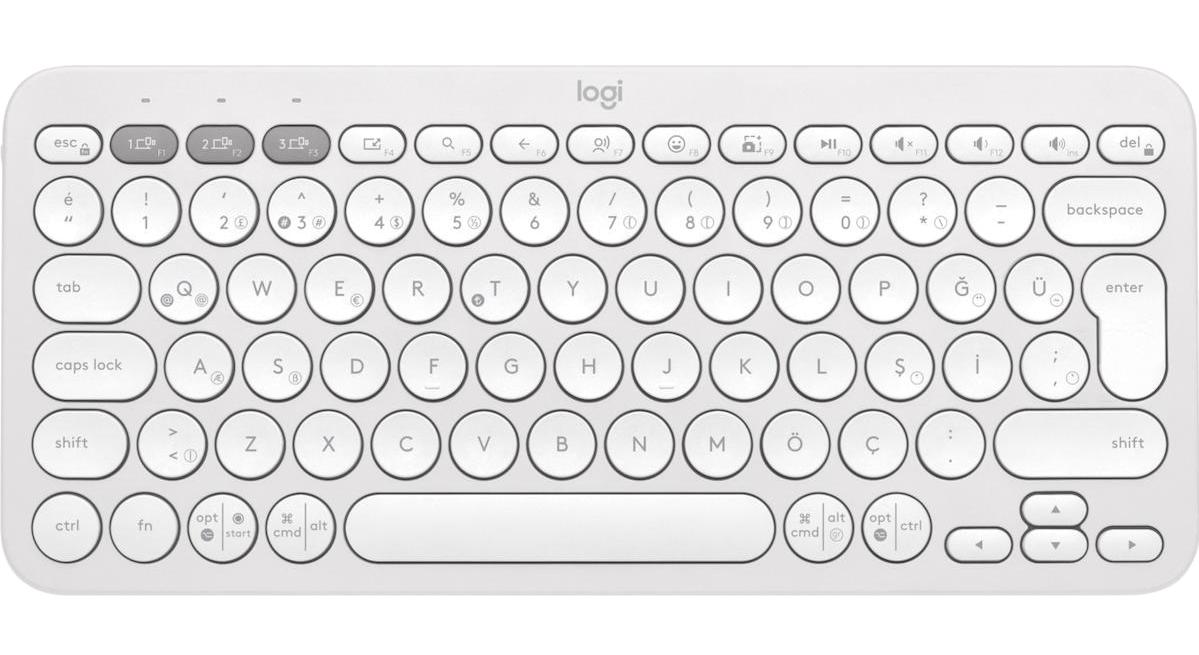 Logitech 920-011860 Pebble Keys 2 K380S Türkçe Q 80 Tuşlu White Kablosuz Beyaz Normal Klavye