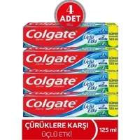 Colgate Üçlü Etki Naneli Florürlü Diş Macunu 4x125 ml