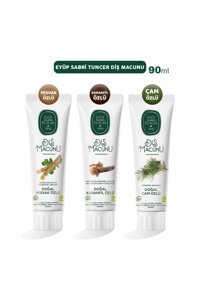 Eyüp Sabri Tuncer Misvak Organik Florürsüz Diş Macunu 90 ml + Karanfilli Diş Macunu 90 ml + Çam Özlü 90 ml