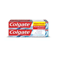 Colgate Triple Action Extra White Naneli Florürlü Diş Macunu 2x75 ml