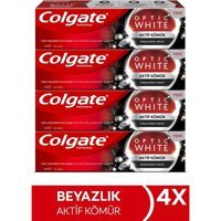Colgate Optic White Charcoal Kömürlü Organik Florürlü Diş Macunu 4x50 ml