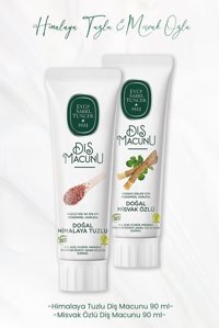 Eyüp Sabri Tuncer Misvaklı Organik Florürsüz Diş Macunu 90 ml + Himalaya Tuzlu Diş Macunu 90 ml