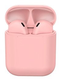 Favors i12 5.0 Silikonsuz Kablosuz Kulak İçi Bluetooth Kulaklık Pembe