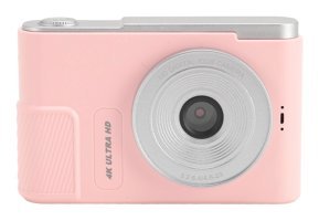 Akozon Mini 4K 48 MP Kompakt Dijital Fotoğraf Makinesi Açık Pembe