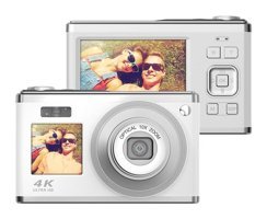 Andoer 4K 60 MP Kompakt Dijital Fotoğraf Makinesi Beyaz