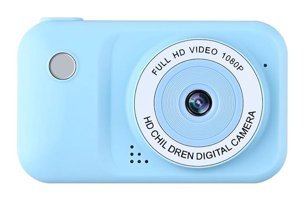 Tuomeng Mini Full HD Çift Lens Kompakt Çocuk Dijital Fotoğraf Makinesi Mavi