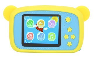 Lazmin112 Mini Full HD Kompakt Çocuk Dijital Fotoğraf Makinesi Mavi Sarı