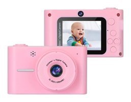 Vkemall Mini Full HD 20 MP Kompakt Çocuk Dijital Fotoğraf Makinesi Pembe