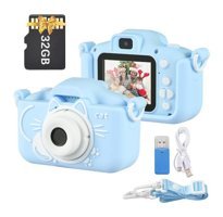 Andoer Mini Full HD Kopmakt Çocuk Dijital Fotoğraf Makinesi Mavi