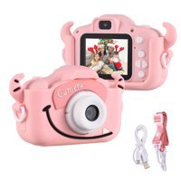 Bangyi Sevimli Canavar Mini Full HD Kopmakt Çocuk Dijital Fotoğraf Makinesi Pembe