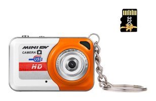 Andoer Mini Full HD Kopmakt Dijital Fotoğraf Makinesi Turuncu