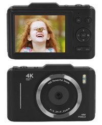Vbestlife 4K 48 MP Kompakt Dijital Fotoğraf Makinesi Siyah