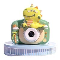 Boutiques Mini Full HD Sevimli Dinazor Kompakt Çocuk Dijital Fotoğraf Makinesi Yeşil