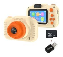 Mengtuo Full HD Kopmakt Çocuk Dijital Fotoğraf Makinesi Krem-Turuncu