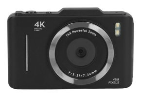 Jectse 4K 48 MP Kompakt Dijital Fotoğraf Makinesi Siyah