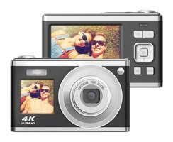 Andoer 4K 60 MP Kompakt Dijital Fotoğraf Makinesi Siyah
