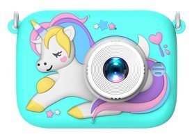 Cankypu Mini Full HD 20 MP Unicorn Kompakt Çocuk Dijital Fotoğraf Makinesi Yeşil