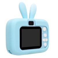 Ccylez Mini Full HD Kompakt Çocuk Dijital Fotoğraf Makinesi Mavi Tavşan Kulak