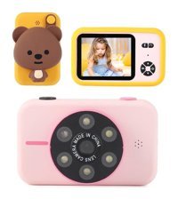 Tuomeng 2.4 inç Mini Full HD Kompakt Çocuk Dijital Fotoğraf Makinesi Pembe