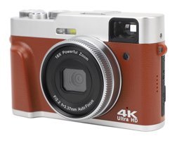 Tonysa 4K 48 MP Kompakt Dijital Fotoğraf Makinesi Kahverengi