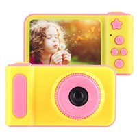 Kımıss Mini Full HD Kopmakt Çocuk Dijital Fotoğraf Makinesi Sarı