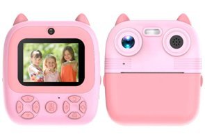 Qasul Şipşak Mini Full HD Kopmakt Çocuk Dijital Fotoğraf Makinesi Pembe