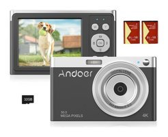 Andoer 4K Kopmakt Dijital Fotoğraf Makinesi Gümüş-Siyah