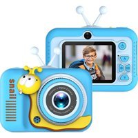 Fairy Mini Full HD Kompakt Sevimli Salyangoz Çocuk Dijital Fotoğraf Makinesi Mavi
