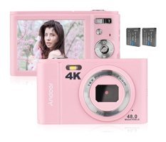 Andoer 4K Kopmakt Dijital Fotoğraf Makinesi Pembe
