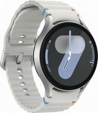 Samsung Galaxy Watch 7 Su Geçirmez 44 mm Silikon Kordon Yuvarlak Tansiyon Ölçen Unisex Akıllı Saat Gümüş
