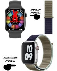 Bunnys Watch 8 Pro Android 45 mm Silikon Kordon Kare Unisex Akıllı Saat Mor - Yeşil