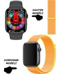 Bunnys Watch 8 Pro Android 45 mm Silikon Kordon Kare Unisex Akıllı Saat Sarı