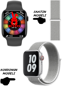 Rabbit Store Watch 8 Pro Android 45 mm Silikon Kordon Kare Unisex Akıllı Saat Gri