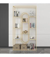 Larissa Design Dekoratif 9 Bölmeli 9 Raflı Metal Gold Kitaplık