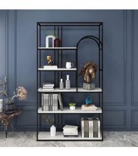 Larissa Design Dekoratif 6 Bölmeli 6 Raflı Metal 170 cm Siyah Kitaplık