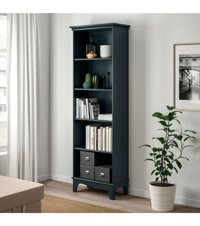 IKEA Modern 5 Bölmeli 5 Raflı Suntalam 65x199 cm Yeşil Kitaplık