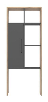 Kelebek Lime 5 Bölmeli 5 Raflı Suntalam 160x65x35 cm Antrasit-Tori Kitaplık