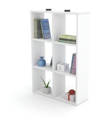 Kenzlife Güher 6 Bölmeli 6 Raflı Suntalam 90x60x20 cm Beyaz Kitaplık