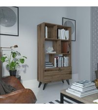 Myniture Home & Living Festival 6 Bölmeli 6 Raflı Suntalam 105x90x30 cm Kahverengi Kitaplık