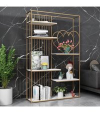 Larissa Design Dekoratif 6 Bölmeli 6 Raflı Metal 170 cm Gold Kitaplık